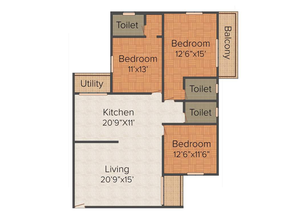 Saravana Tranquil Heights (3BHK+3T (1,832 sq ft) 1832 sq ft)