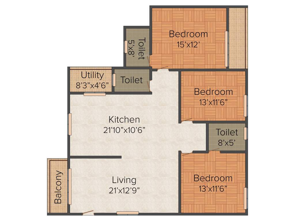 Saravana Tranquil Heights (3BHK+3T (1,751 sq ft) 1751 sq ft)