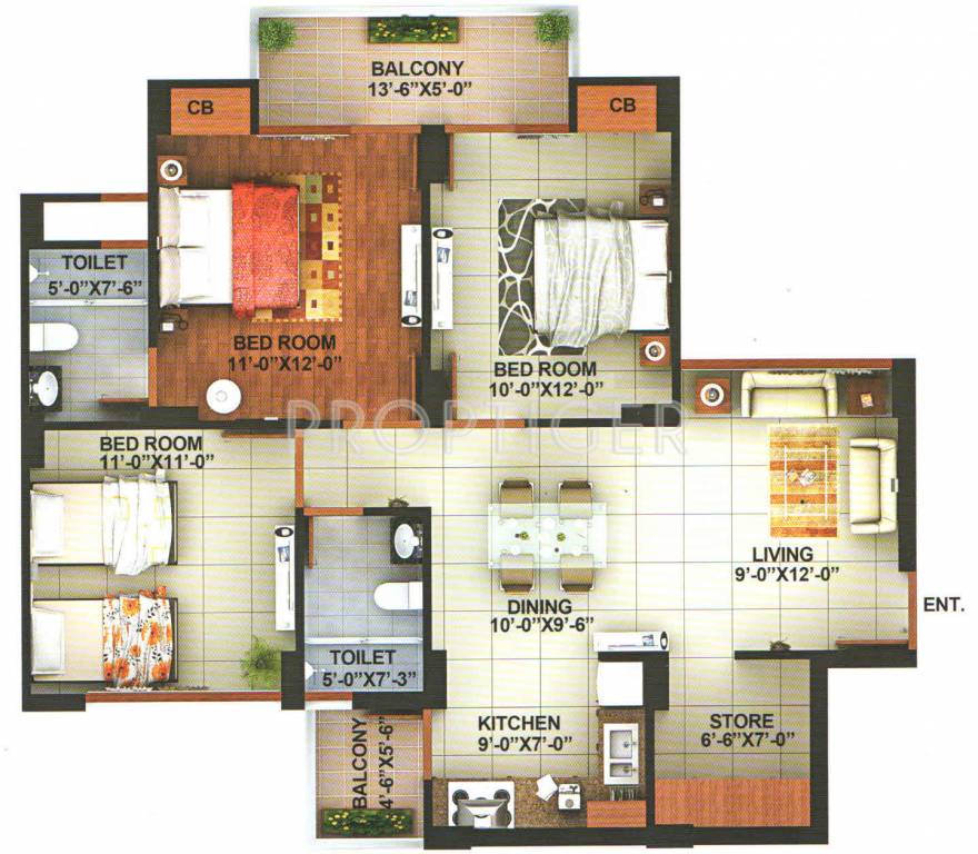 Addela Raj Rakhsa Addela (3BHK+2T (1,398 sq ft) 1398 sq ft)
