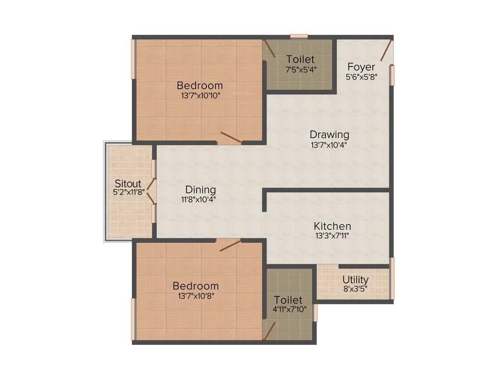 SVS Palms (2BHK+2T (1,146 sq ft) 1146 sq ft)