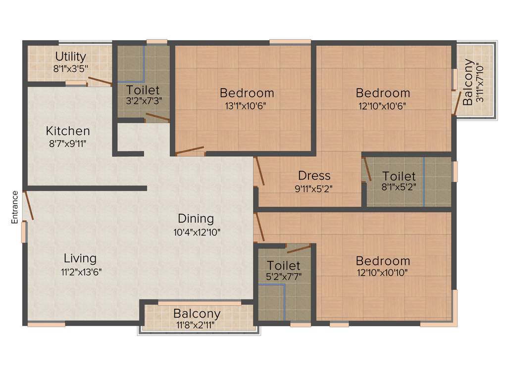 SVS Palms (3BHK+3T (1,478 sq ft) 1478 sq ft)