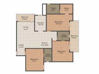 Purvanchal Royal Park (3BHK+3T (1,715 sq ft) 1715 sq ft)