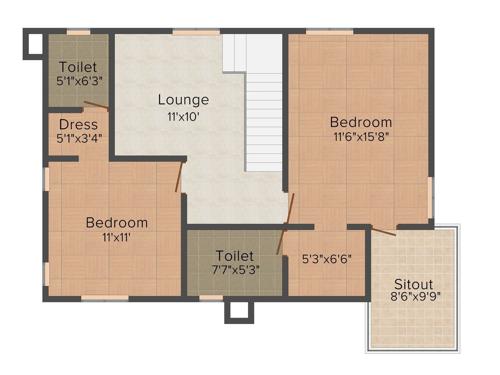 Abhaya Lake Shore Villas (3BHK+3T (1,632 sq ft) + Pooja Room 1632 sq ft)