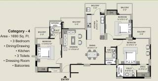 Exotica Fresco (3BHK+3T (1,690 sq ft) 1690 sq ft) Exotica Fresco (3BHK+3T (1,690 sq ft) 1690 sq ft)