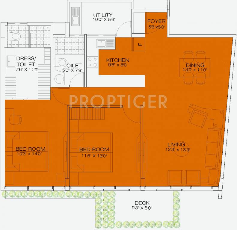 Aditi Tropica (2BHK+2T (1,446 sq ft) 1446 sq ft) Aditi Tropica (2BHK+2T (1,446 sq ft) 1446 sq ft)