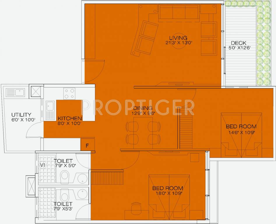 Aditi Tropica (2BHK+2T (1,491 sq ft) 1491 sq ft) Aditi Tropica (2BHK+2T (1,491 sq ft) 1491 sq ft)