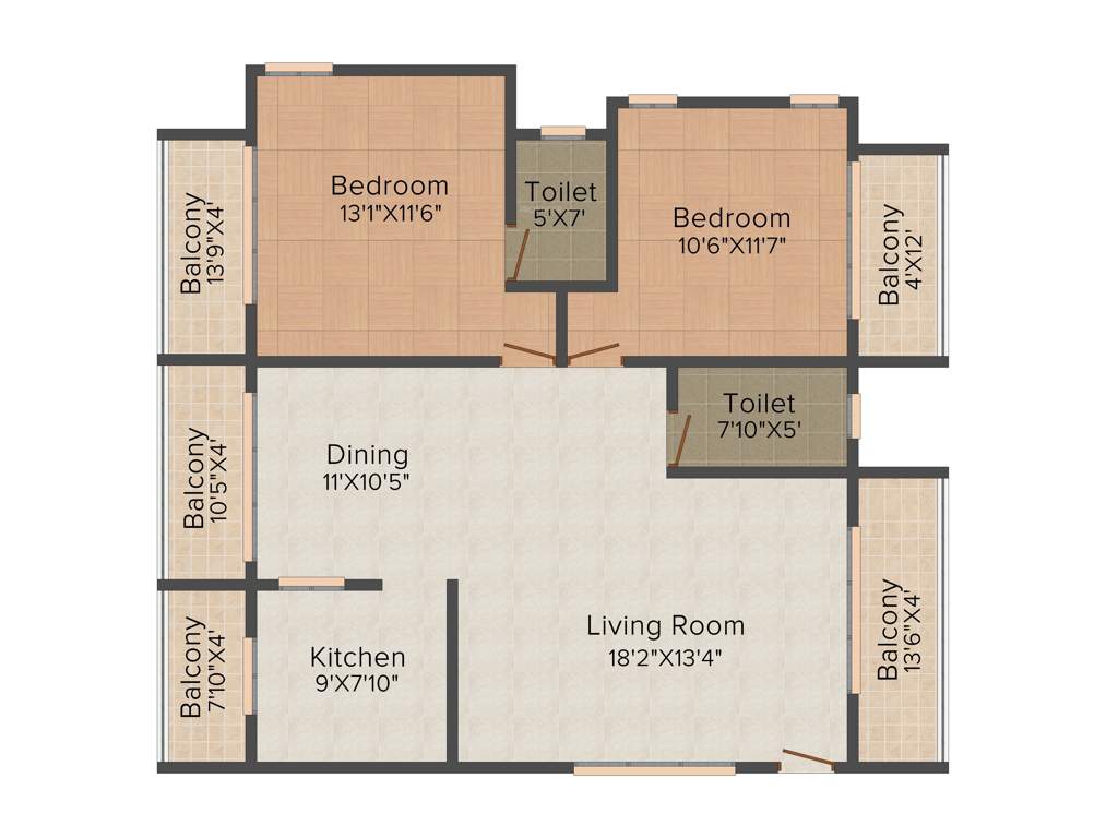 Chowriappa Constellation (2BHK+2T (1,414 sq ft) 1414 sq ft)