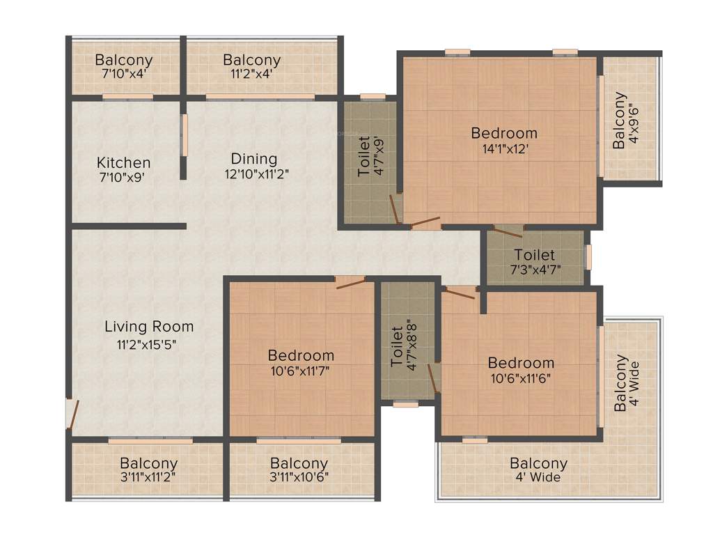 Chowriappa Constellation (3BHK+3T (1,748 sq ft) 1748 sq ft)