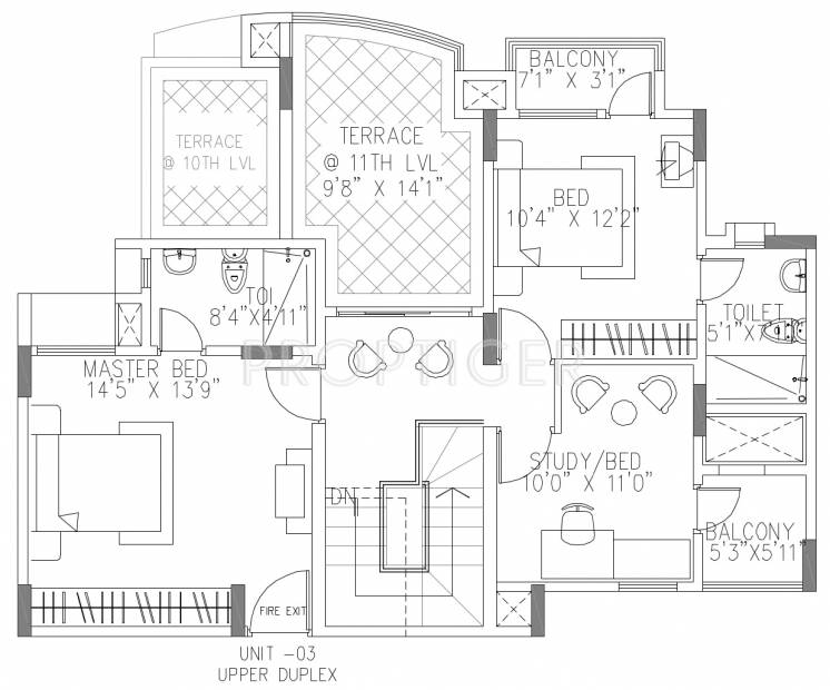 Oceanus Vista Phase 1 (3BHK+4T (2,166 sq ft) + Study Room 2166 sq ft)