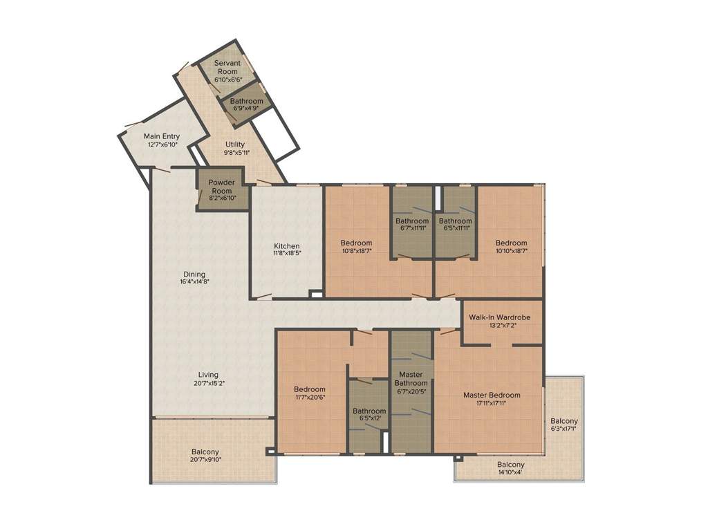 Embassy Lake Terraces (4BHK+4T (4,600 sq ft)   Servant Room 4600 sq ft)