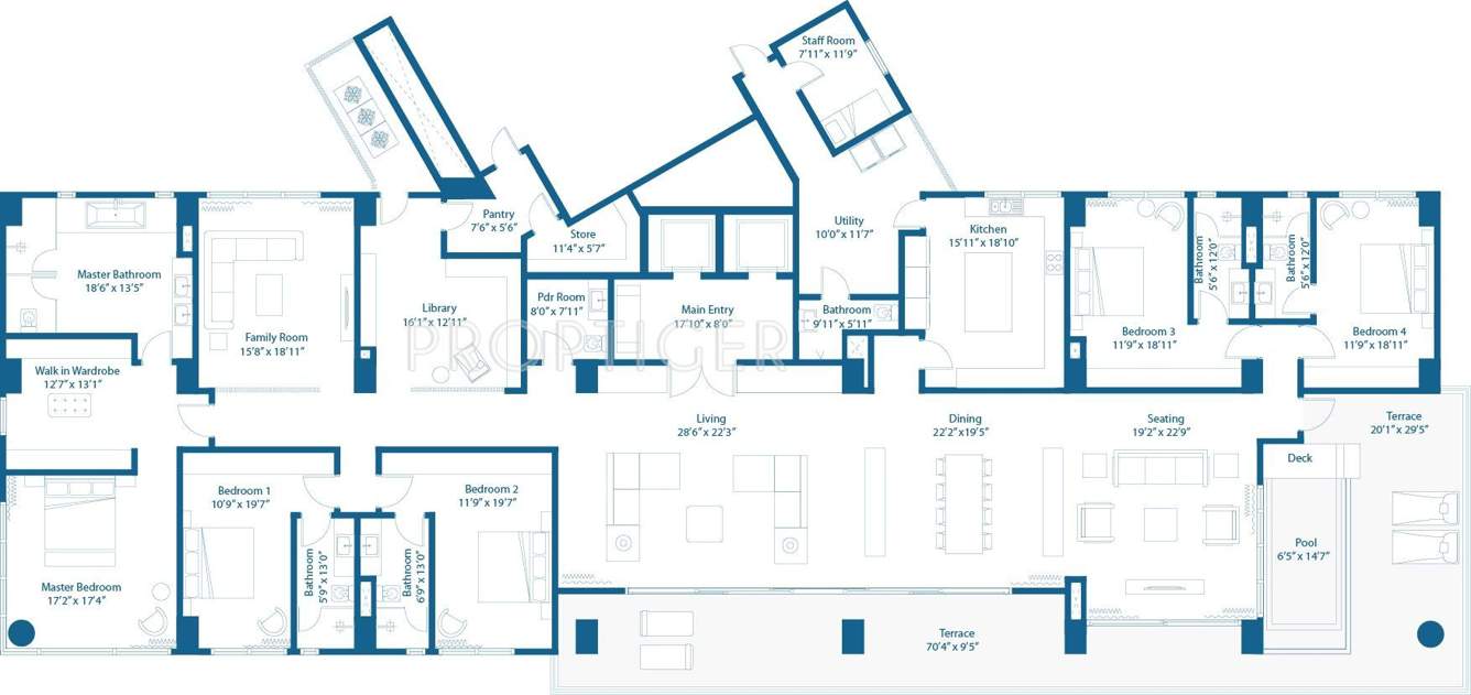 Embassy Lake Terraces (5BHK+6T (8,331 sq ft)   Servant Room 8331 sq ft)