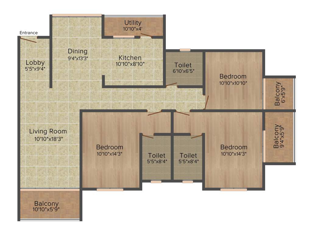 Gopalan Admirality Court (3BHK+3T (1,900 sq ft) 1900 sq ft)