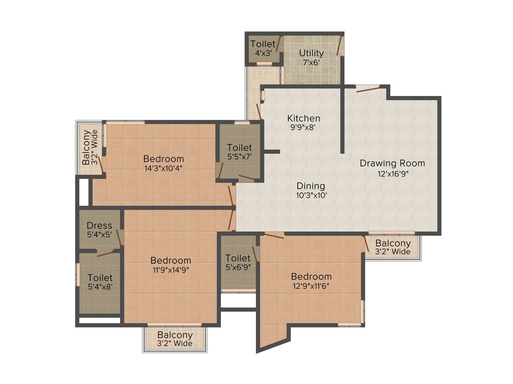 Supertech Czar Suites (3BHK+3T (2,000 sq ft) 2000 sq ft)