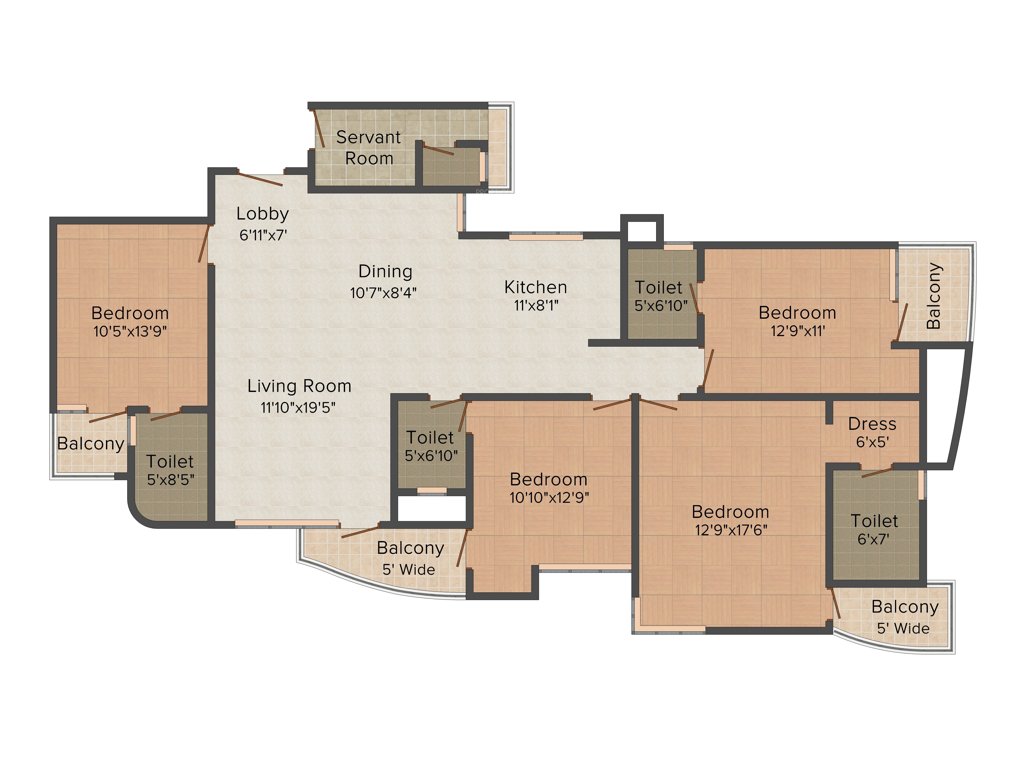 Supertech Czar Suites (4BHK+4T (2,490 sq ft) 2490 sq ft)