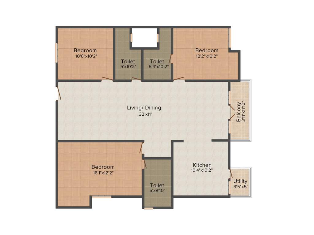 Maithri Shilphitha Royal (3BHK+3T (1,450 sq ft) 1450 sq ft)