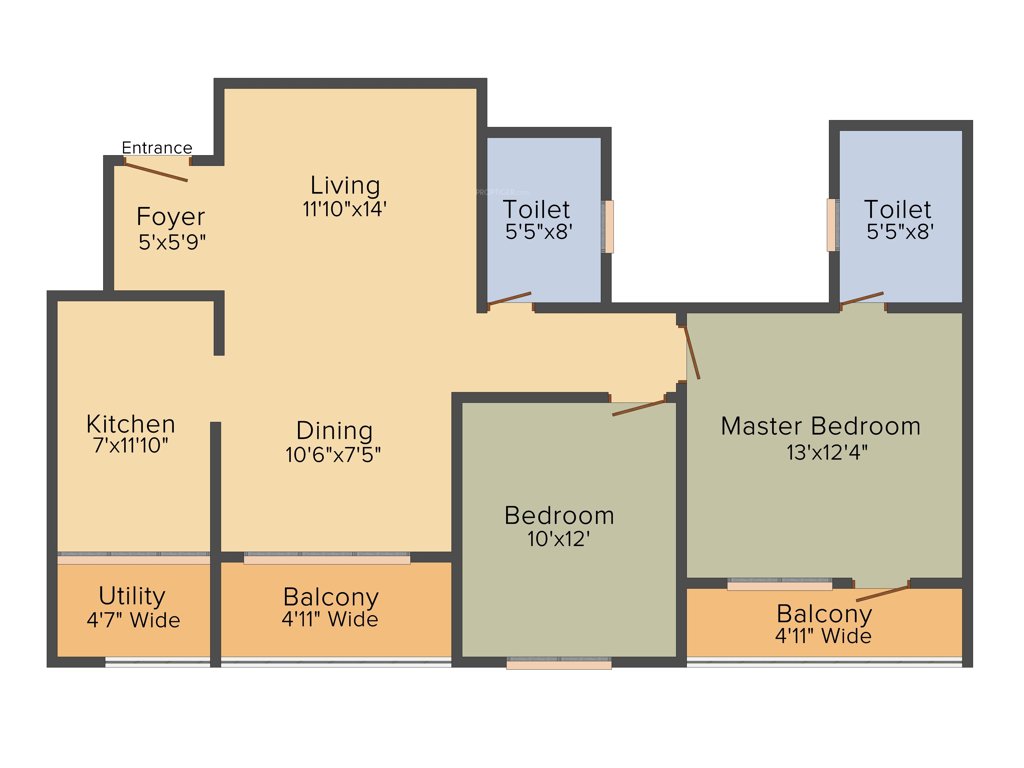 Oceanus Classic (2BHK+2T (1,226 sq ft) 1226 sq ft)