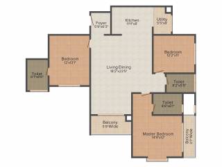 Salarpuria Sattva Salarpuria Sattva Greenage (3BHK+3T (1,836 sq ft) 1836 sq ft)