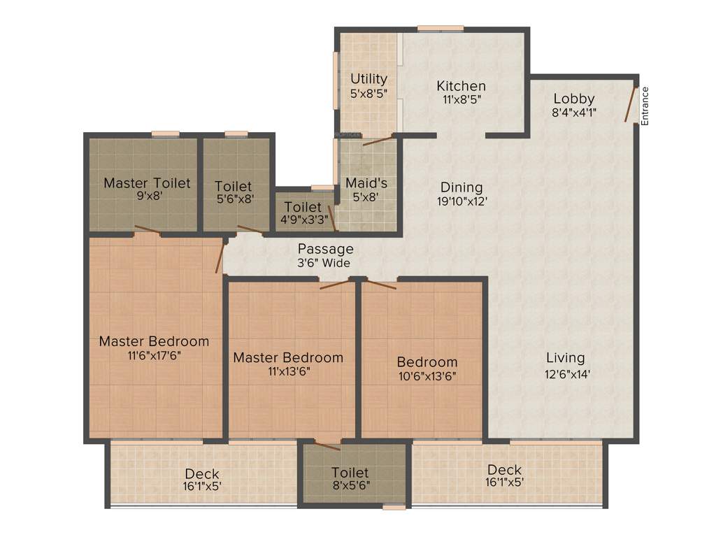 Hiranandani Cypress (3BHK+3T (2,133 sq ft) + Servant Room 2133 sq ft)