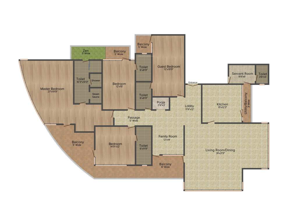 Logix Blossom Greens (4BHK+4T (3,515 sq ft) + Servant Room 3515 sq ft)