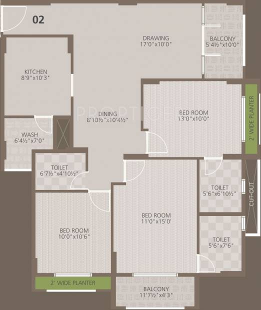 Goyal Orchid Woods (3BHK+3T (1,418 sq ft) 1418 sq ft)