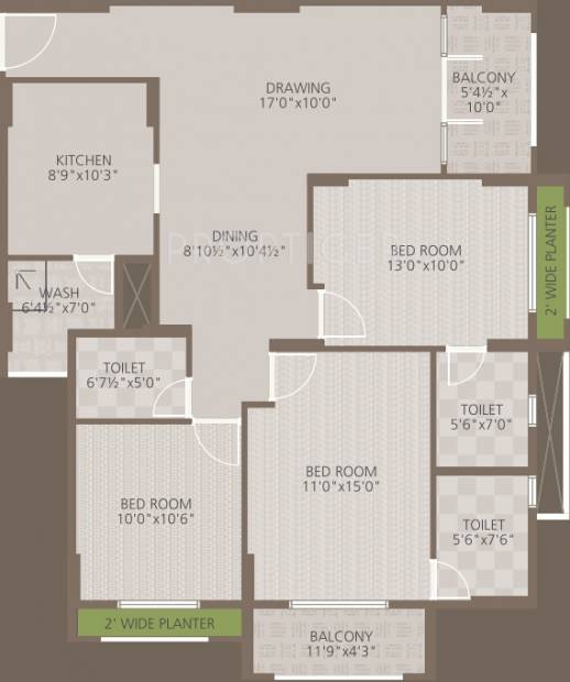 Goyal Orchid Woods (3BHK+3T (1,534 sq ft) 1534 sq ft)