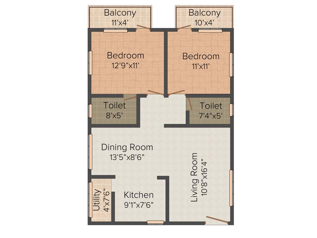 Virani JRK Gardens (2BHK+2T (1,152 sq ft) 1152 sq ft)