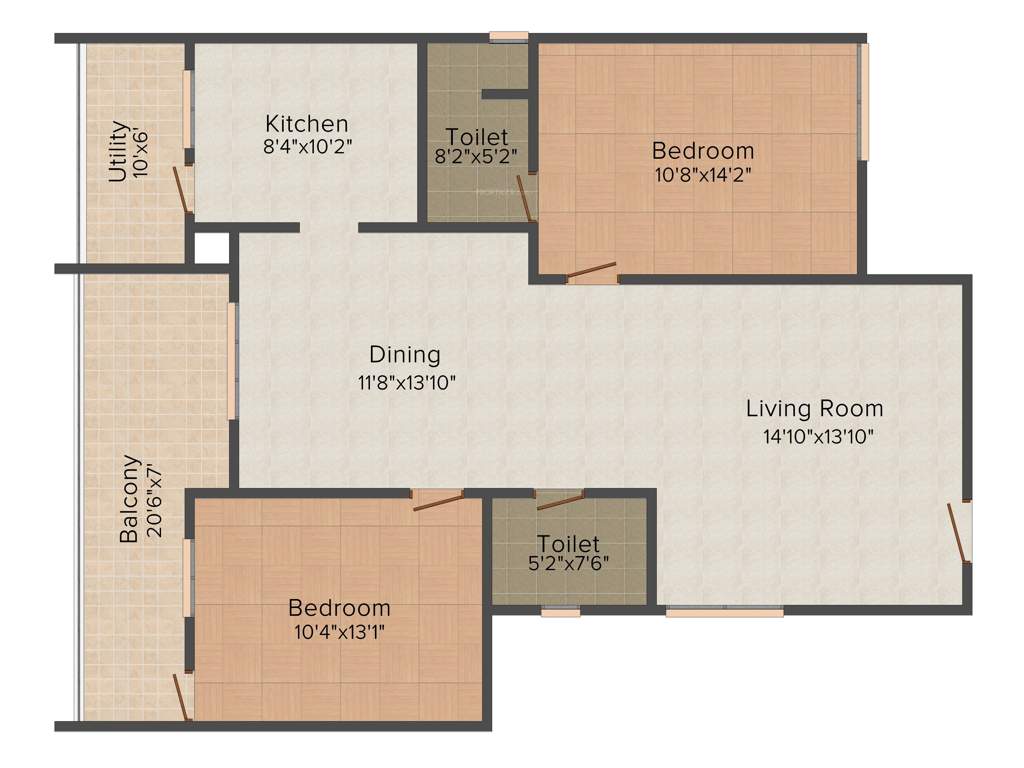 Aashrayaa Elite Grandeur (2BHK+2T (1,431 sq ft) 1431 sq ft)