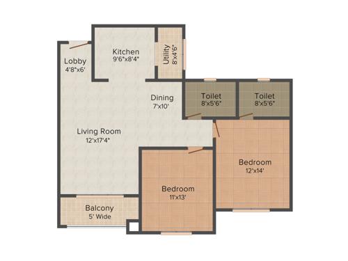 Brigade Altamont (2BHK+2T (1,260 sq ft) 1260 sq ft) Brigade Altamont (2BHK+2T (1,260 sq ft) 1260 sq ft)