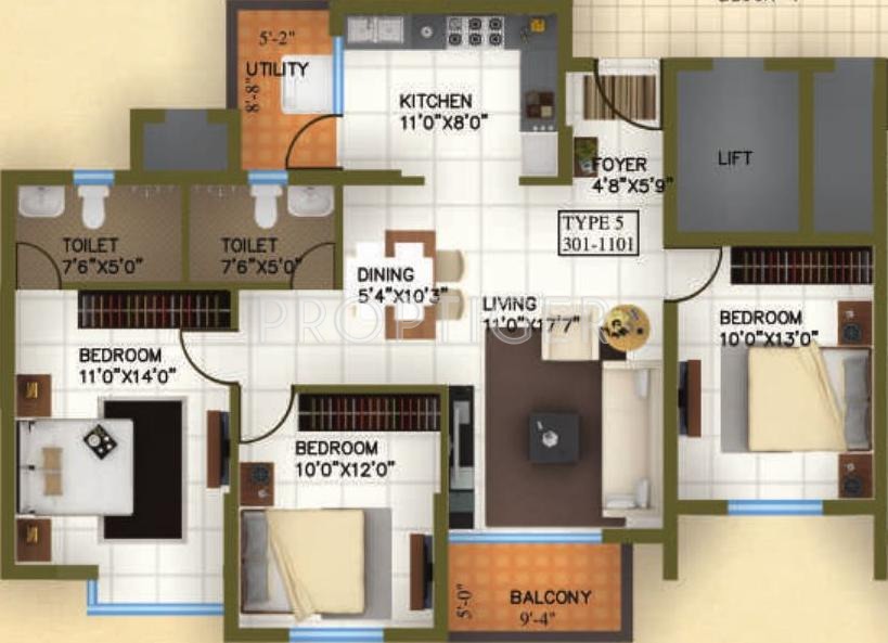 Ajmera Avenue (3BHK+2T (1,467 sq ft) 1467 sq ft) Ajmera Avenue (3BHK+2T (1,467 sq ft) 1467 sq ft)