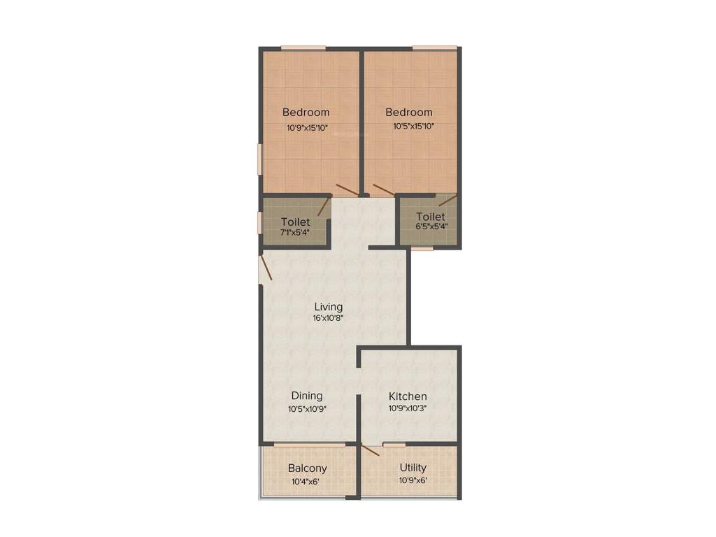 Mahaveer Willet (2BHK+2T (1,274 sq ft) 1274 sq ft)