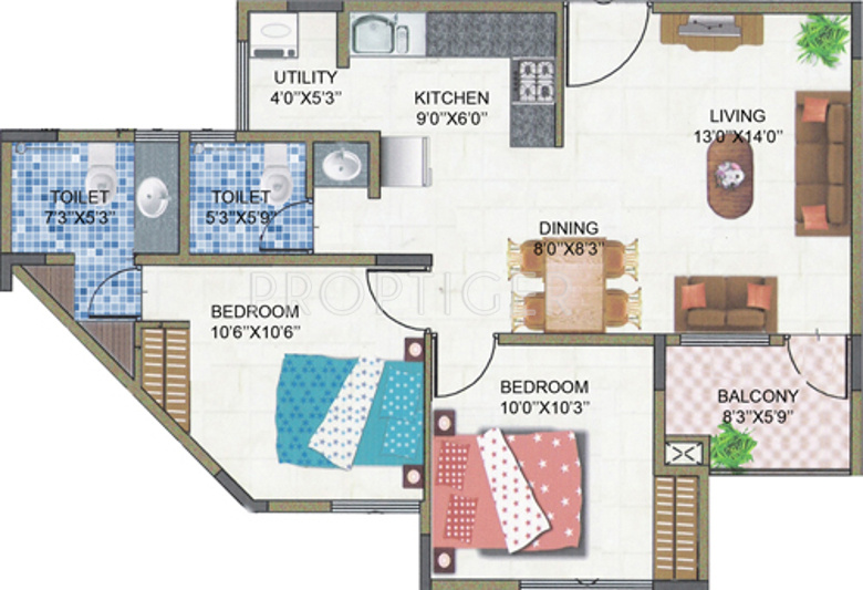 Nandi Housing Retreat (2BHK+2T (890 sq ft) 890 sq ft)