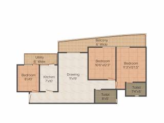 Cosmos Express 99 (3BHK+2T (1,550 sq ft) 1550 sq ft) Cosmos Express 99 (3BHK+2T (1,550 sq ft) 1550 sq ft)