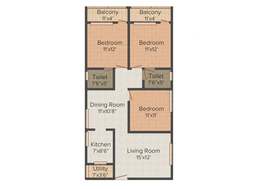 Jana Splendour 1 (3BHK+2T (1,325 sq ft) 1325 sq ft)