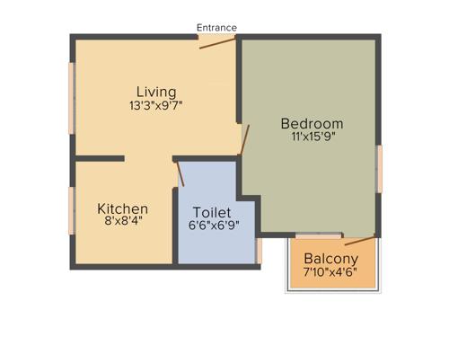 Amit White Orchid (1BHK+1T (604 sq ft) 604 sq ft)