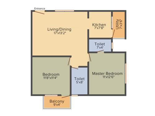 Amit White Orchid (2BHK+2T (934 sq ft) 934 sq ft)