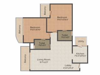 Paras Dews (2BHK+2T (1,385 sq ft) 1385 sq ft) Paras Dews (2BHK+2T (1,385 sq ft) 1385 sq ft)
