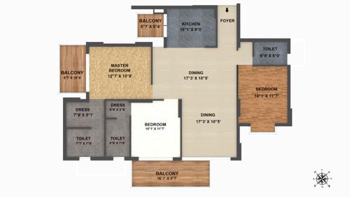 ILD Grand (3BHK+3T (1,820 sq ft) 1820 sq ft)