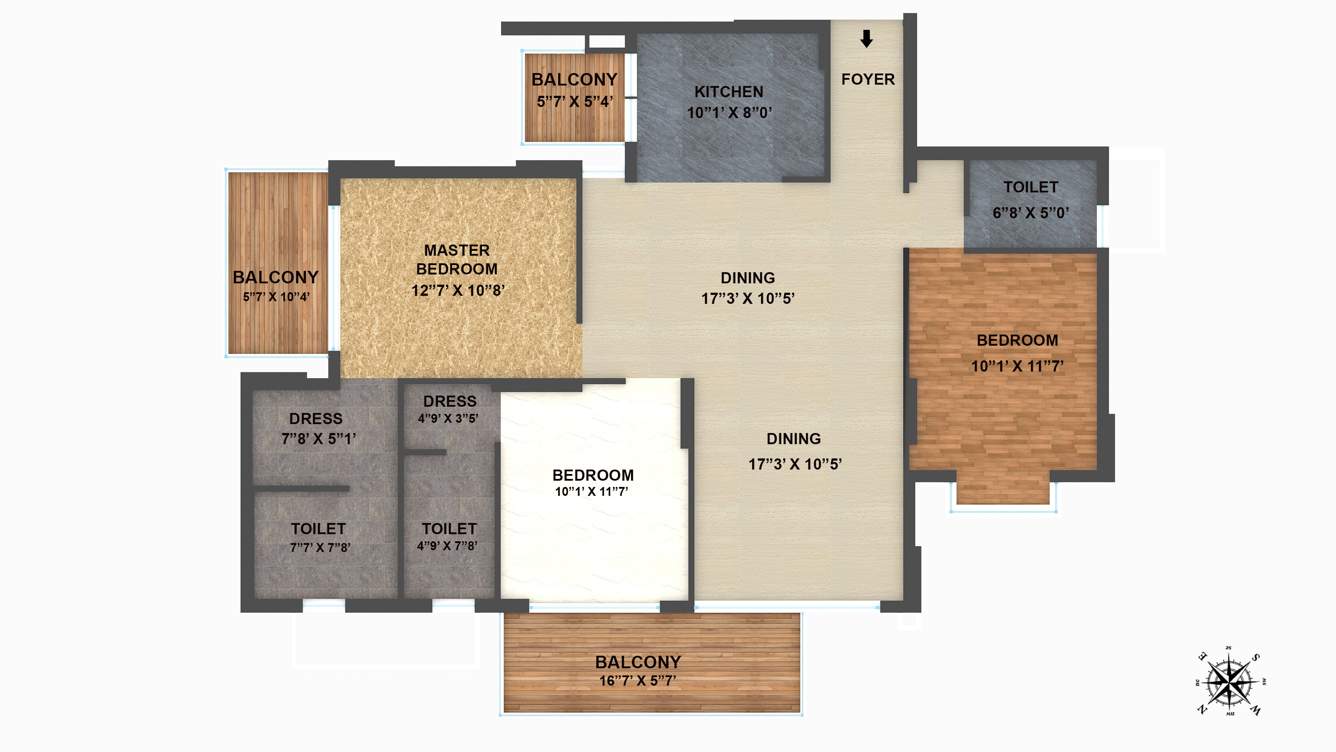 ILD Grand (3BHK+3T (1,820 sq ft) 1820 sq ft)