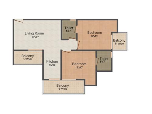 Uppal Casa Woodstock (2BHK+2T (1,060 sq ft) 1060 sq ft)