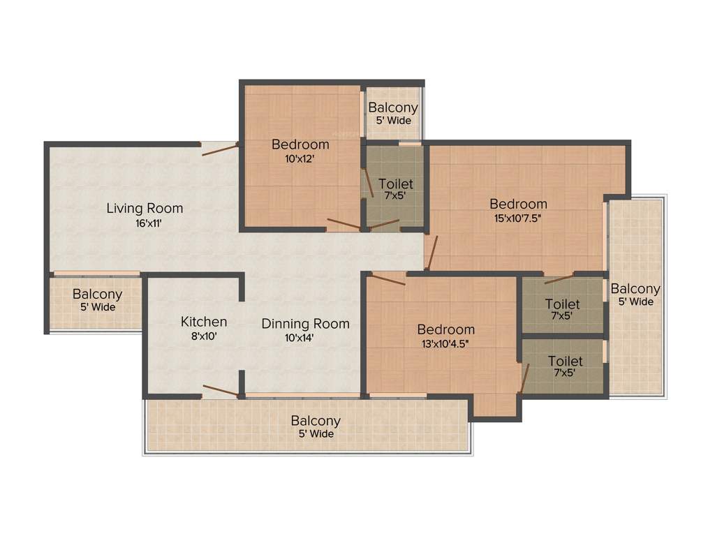Uppal Casa Woodstock (3BHK+3T (1,750 sq ft) 1750 sq ft)