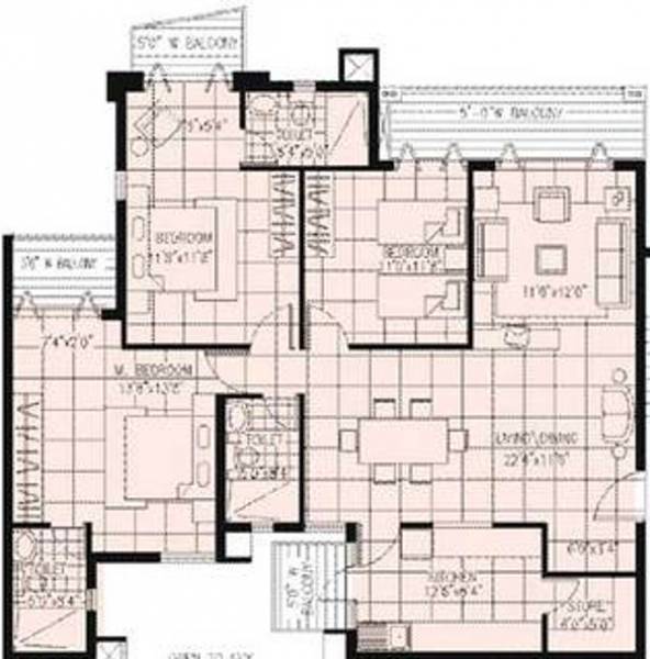Embassy Habitat (3BHK+3T (1,732 sq ft) 1732 sq ft)