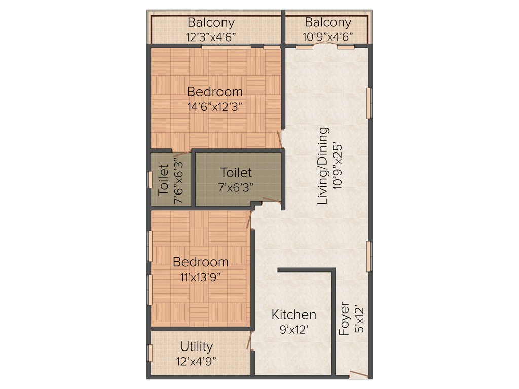 Jayakumar JJ Elita (2BHK+2T (1,240 sq ft) 1240 sq ft)
