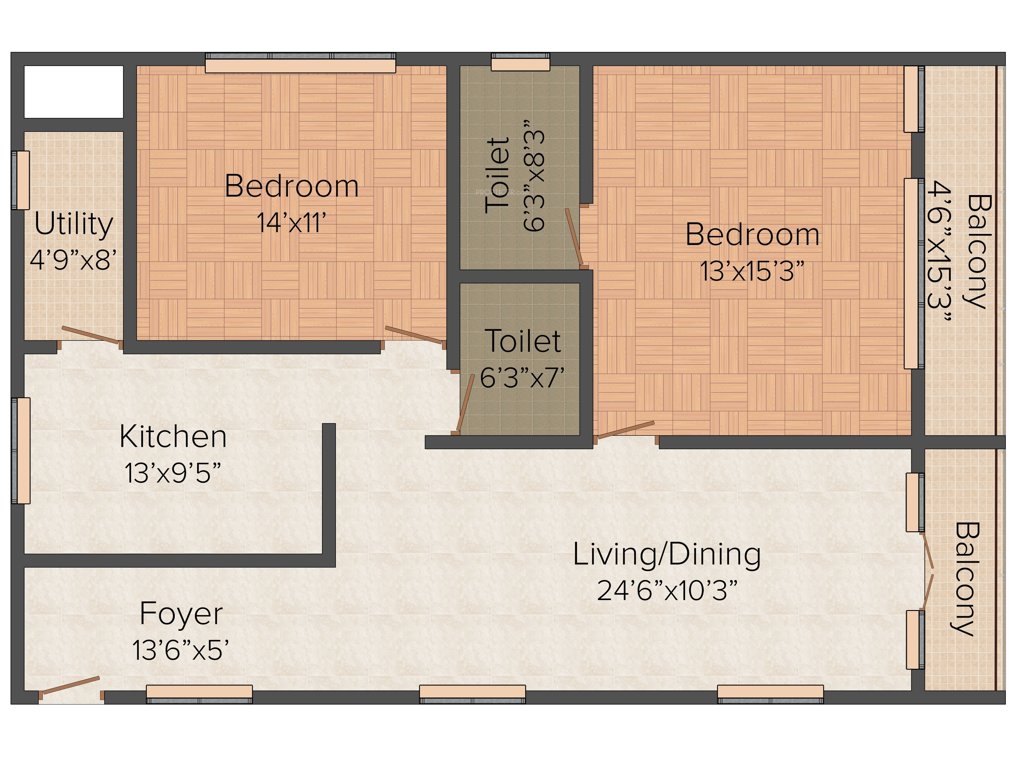 Jayakumar JJ Elita (2BHK+2T (1,285 sq ft) 1285 sq ft)