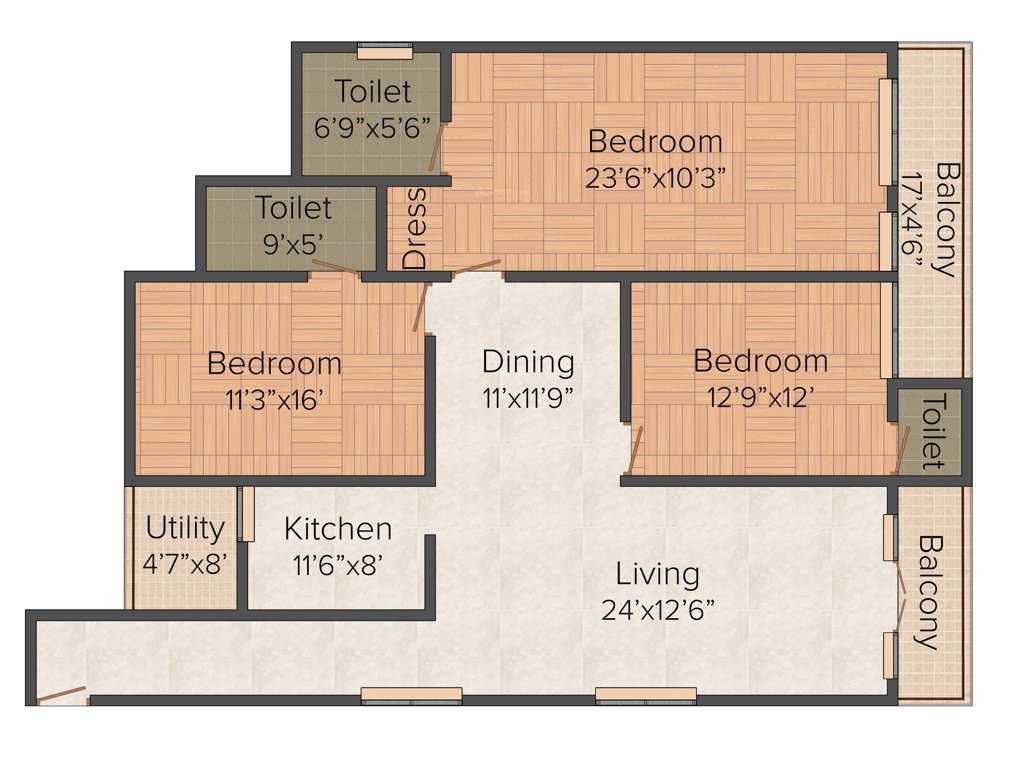 Jayakumar JJ Elita (3BHK+3T (1,800 sq ft) 1800 sq ft)