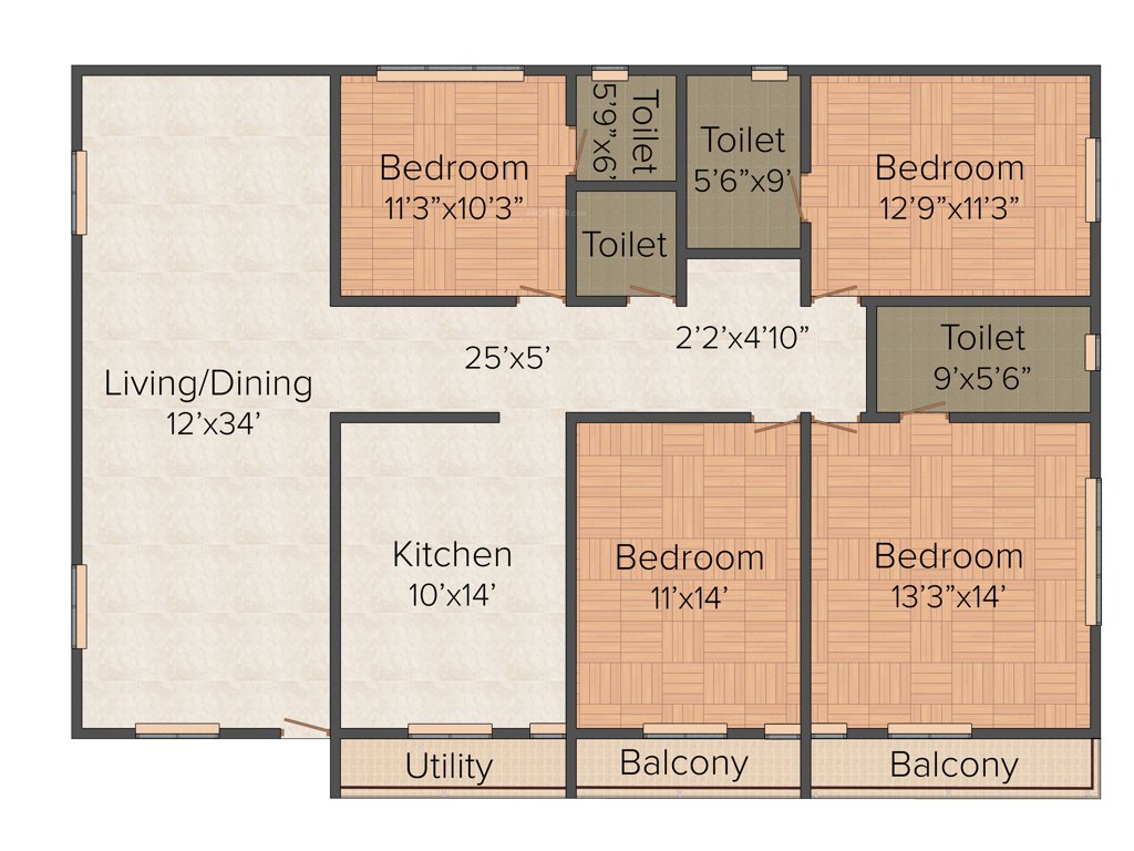 Jayakumar JJ Elita (4BHK+4T (1,978 sq ft) 1978 sq ft)
