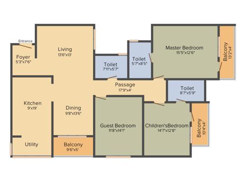 Esteem Splendor I (3BHK+3T (1,925 sq ft) 1925 sq ft) Esteem Splendor I (3BHK+3T (1,925 sq ft) 1925 sq ft)