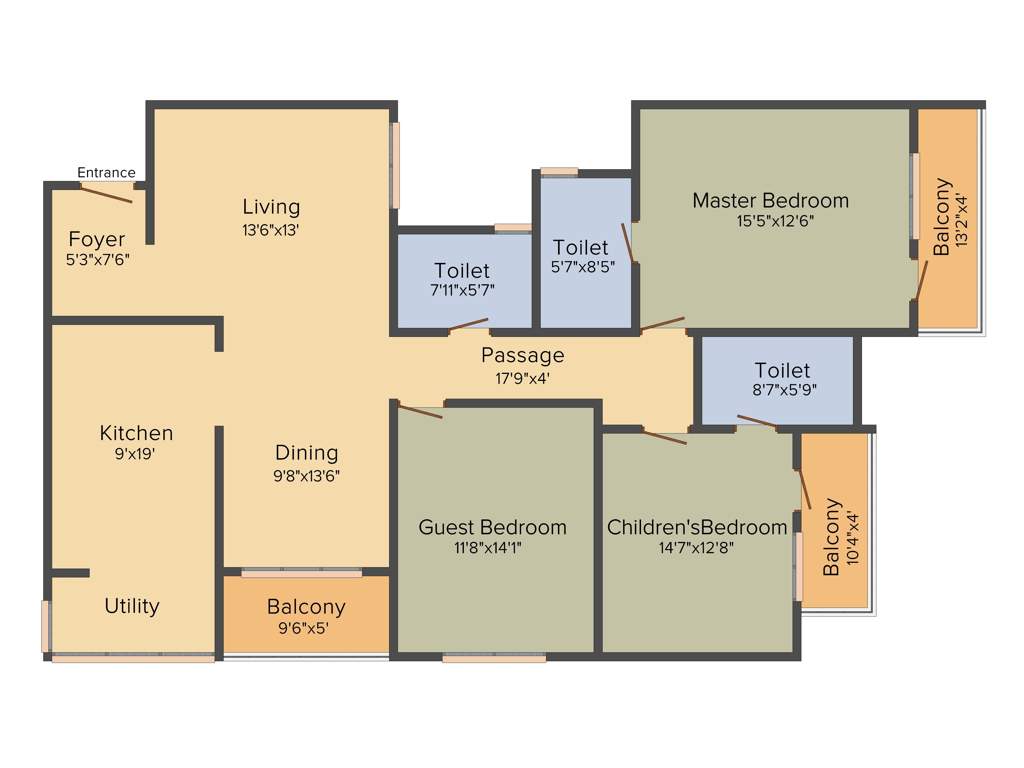 Esteem Splendor I (3BHK+3T (1,925 sq ft) 1925 sq ft)