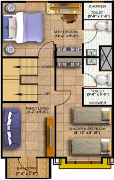Pruksa Global Silvana (3BHK+3T (1,232 sq ft) 1232 sq ft)