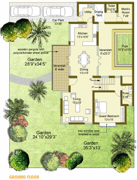 Good Palmgrove (3BHK+3T (3,435 sq ft)   Study Room 3435 sq ft)