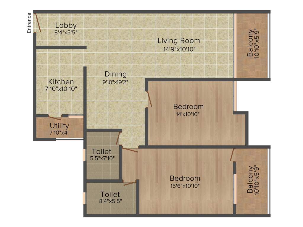 Gopalan Admirality Court (2BHK+2T (1,490 sq ft) 1490 sq ft)